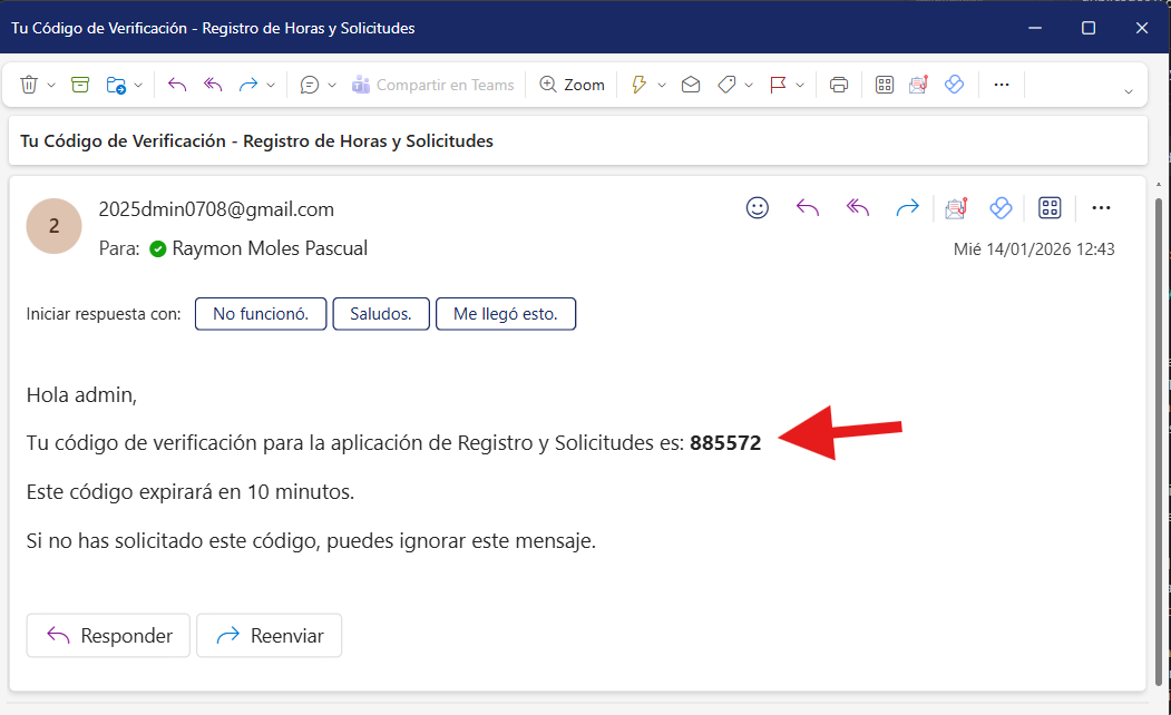 Ejemplo de correo con código