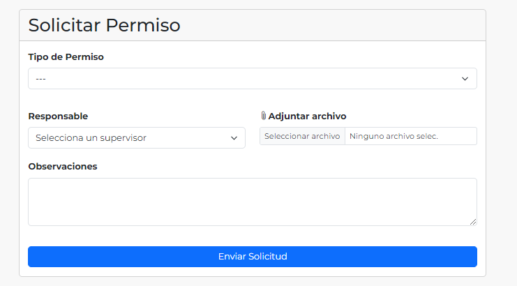 Formulario de solicitud de permiso