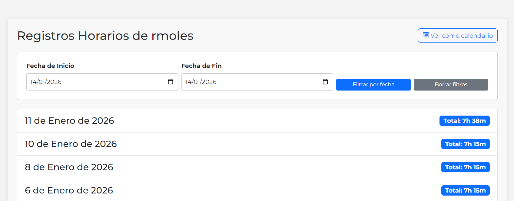Listado de mis registros