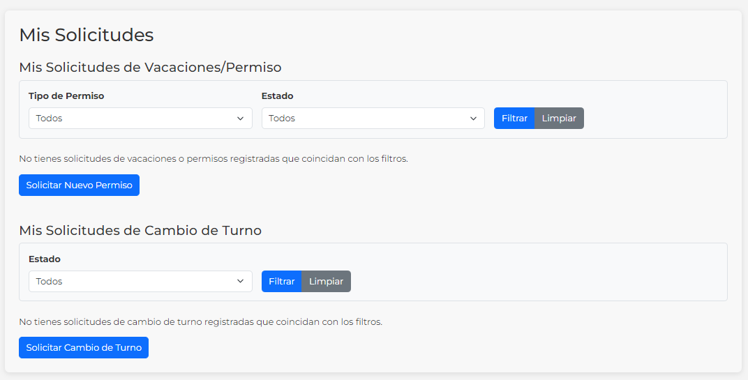 Historial de solicitudes